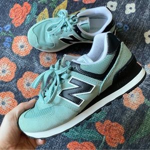 5 New Balance casual athletic running jogger shoes teal aqua black white cute